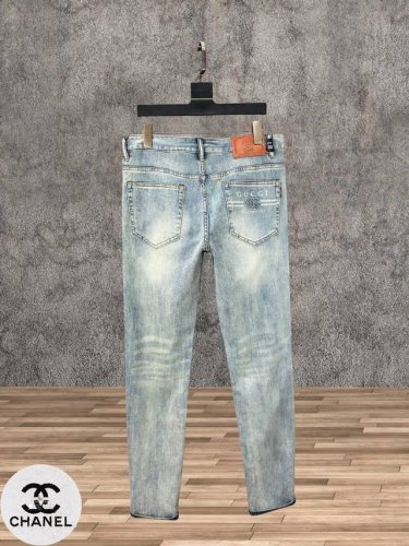 gucci 古奇 2025春夏新款上市，高品质爆款牛仔裤超级定制款，G网同款经典Logo，修身带弹力，上身舒适亲肤，版型超赞细节做工无可挑剔！简欧风格，轻奢高档