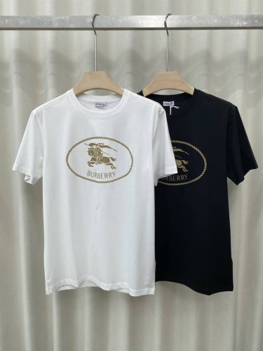 burb&Erry 25春夏新品骑士印花标识短袖T恤，定制80支双股丝光棉面料；黑色 白色 S～Xxxl 可定制4Xl、5Xl