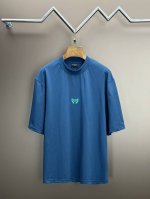 顶级最高版本 尺码偏大 B家 巴黎世家 Balenciaga 经典绿刺绣麦穗重工艺印花圆领半袖T恤短袖 男女同款 情侣款 宽松版型 最高版本 原版面料 高版本