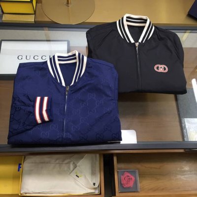 新品夹克 爆款上新 Gu..Ci 古奇 Ss最新立领休闲夹克外套 高端品质、双面可穿设计，版型面料五金都是定制，原版订制面料提花拼接撞色设计，仅需Logo采用时