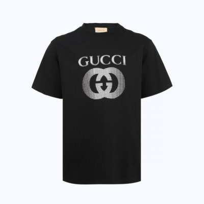 gucci 古驰 双Gg印花情侣款短袖T恤 情侣街拍的时尚款短Tee，炸街系列 经典再现的双Gg印花Logo设计，一目了然的品P价值直接输出 大Logo的设计款
