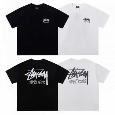 stussy斯图西 香港限定印花 夏季新款高品质宽松圆领短袖T恤 男女情侣款 面料：重磅纯棉300G双纱精梳紧密赛络纺 工艺：Os宽松版型偏大，重磅质感精梳棉面