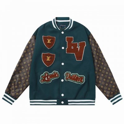 b20 Lv新款拳击手棒球服万针刺绣 高克重尼料，经典老花袖子 五金重工配件 M L Xl Xxl