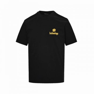 Balenciaga 巴黎世家 25Ss 黄标压胶字母Logo短袖 Logo采用胶印工艺 重工胶印而非普通印花 定制进口280克纯棉面料 高密度螺纹同缸染面料