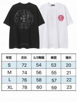 现货 2268 新款欧洲站Ch克罗 心十字架梵文皮标刺绣男女宽松圆领短袖T恤潮夏季 250克32支纯棉 颜色：黑色 白色 码数：S M L Xl