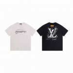 Louis Vuitton 路易威登Lv24Ss前后字母印花图案秀款短袖T恤 面料采用270G双纱爽滑棉，100%.棉，国产优质新疆棉纱，面料纹理清晰，回弹性好