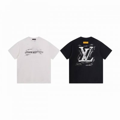 Louis Vuitton 路易威登Lv24Ss前后字母印花图案秀款短袖T恤 面料采用270G双纱爽滑棉，100%.棉，国产优质新疆棉纱，面料纹理清晰，回弹性好