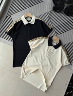 Gucci：古驰2025新款毛衣混纺短袖Polo衫 原版面料高版本高品质 网红明星同款 63%棉纤维30%丝光纤维5%尼龙2%氨纶 手感非常舒服 超级百搭好看的