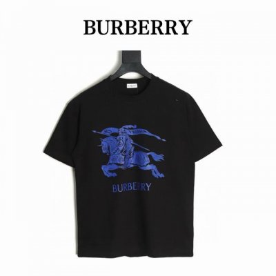 burberry 巴宝莉 25Ss 蓝大战马短袖T恤 面料经过2次高温缩水固色 不变形不缩水不起球 26支280G紧密双纱面料 配320G双纱拉架十字紧密高克重