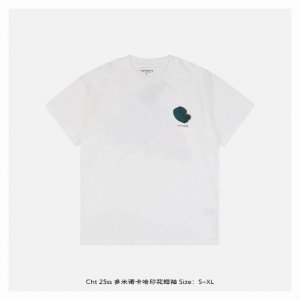 carhartt 卡哈特 25Ss 多米诺卡哈印花短袖 面料采用 克重精梳棉 定制32支1*1螺纹 成衣两遍水洗处理 面料舒适亲肤无异感 定制定染面料 纺织密度