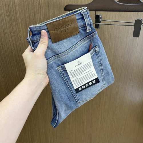 新款 Canali 高端品质 25Ss春夏最新款丹东牛仔裤 柜台同步发售 原版定制复刻 客供五金辅料 原单品质 进口牛仔面料重工洗水 做工走线精细 上身绝佳 D