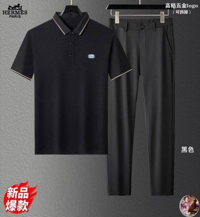 爱玛仕 隔天出货夏季新款套装！丝光面料！独家首发新品 ，2025Ss官网同步米兰走秀款 实物拍摄顶级好货 173 130斤穿L 标准码数！最新顶尖官网原单，全新
