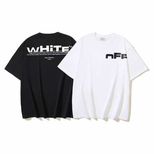 1140# Off-White纯棉260G重磅半Off字母印花短袖T恤 黑色 白色 S M L Xl