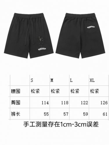 现货 p 2278 克罗心 夏季新款刺绣梵文十字架贴布短裤男士休闲直筒五分裤 颜色:黑色 码数：S M L Xl