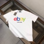 Balen*Ciaga 巴黎世家 2025春夏最新款短袖T恤，男女同款定制专属纯棉面料，定制原版工艺螺纹，胸前撞色字母Logo印花设计！简约大方，从容百搭，档次