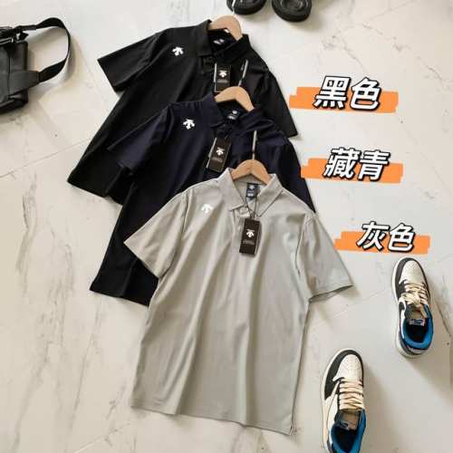 Descente:迪桑特夏季男士速干短袖polo 专柜同款 男士日常通勤搭配，三色可选，面料锦纶氨纶黄金配比抗皱保形：弹性和回复性佳 ，织物挺括，不易起皱，能持