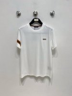 杰尼亚 高定面料 玉蚕丝般的丝滑 2025春夏新品上市，时尚经典圆领短袖时尚单品设计，更加时尚舒适，高标准定制，上身非常有型，胸前品牌经典Logo 图案 客供辅