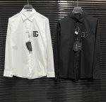#Chen P210 Dg 杜嘉班纳 秋冬新款 胸口字母贴章拼接 高品质长袖衬衫 黑色 白色 码数：M-3Xl
