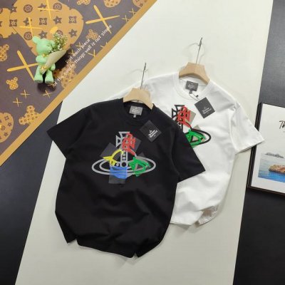 尺码Xs-L爆款来袭 Vivienne West Wood 西太后 薇薇安 土星彩色印花短袖T恤 2025年顶流爆款 无需多言 独家款式请勿抄袭 抄袭必究 25