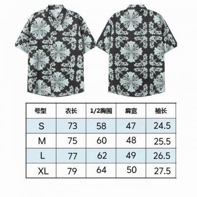 现货 p 2286 2025夏季新款潮牌弗 克罗心速干十字架短袖衬衣男女Ins超火美式休闲衬衣 颜色：黑色 码数：S M L Xl