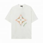 9048# 1V路易家25Fw早春系列四叶草彩绘直喷印花 刺绣品牌Logo纯棉短袖T恤 洗涤方式：建议干洗或包裹洗衣袋反面单独冷水快速机洗自然晾干！ 尺码：S