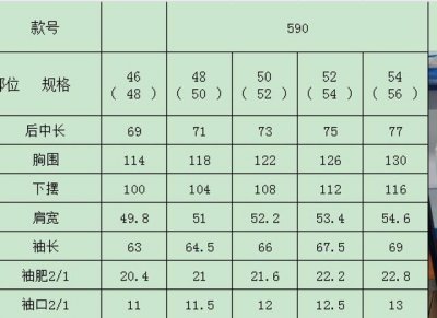 芬迪高端长袖衬衫尺寸表 590