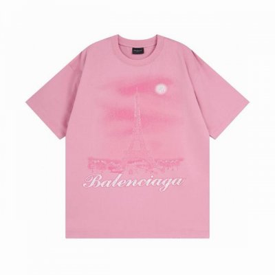 balenciaga 巴黎世家2025 Ss 埃菲尔铁塔喷墨渐变彩印短袖T恤 本市场No.1的质量 真正天花板品质 全部原版开发注意细节图 避免被盗图商家混发