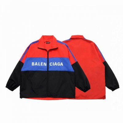 不下架放心推 顶级复刻版本 Balenciaga 巴黎世家Blcg经典红色蓝色拼接标语防水防风冲锋衣外套防晒衣 款号：9805 面料: 定制防水防风面料 全套新