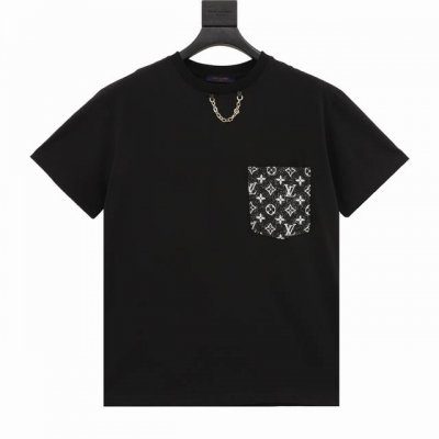 款号Y366 Louis Vuitton 路易威登 23Ss 单宁牛仔口袋短袖 五金链条点缀领口，简单时尚，上身百搭必入单品。 定制240克同缸染面料 手感非常