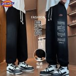 140迪克斯Dickies春季新款，男女同款松紧腰百搭潮流高品质水洗棉字母印花宽束两穿长裤，男士卫裤，休闲裤！ 裤子版型宽松 细节完美 水洗针织面料耐磨耐脏 立