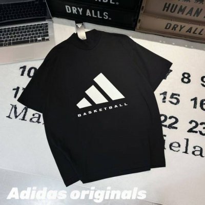 adidas Originals Basketball Chapter 03 Short T-Shirt硅胶Logo复古运动短袖 男女同款 得物版本 -面料：采