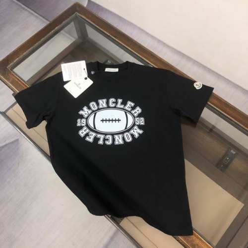 款号：M1019 Moncler 蒙口 官网同款印花图案 双纱纯棉短袖 - 260G双纱纯棉顶级面料 手感柔软 百分百纯棉独家出货 定染硫化黑无尘处理面料 -面