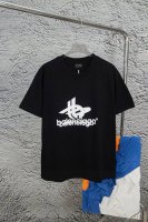 款号：Y093 Balenciga巴黎世家 幻影双Logo经典图案印花短袖T恤.砖柜同步.第一时间正品研制，欢印对比面料采用巴黎Zp定织定染全棉双纱紧密棉.采用