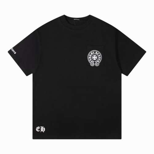 隔天 Ch克罗心马蹄 梵文Logo 280克圆领短袖T恤 简约小标字母Logo印花标识 官方同步 高版本 高品质 时尚个性 百搭潮流 纯原品质 原版面料 吊牌