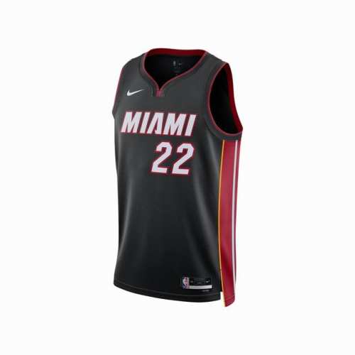 顶级刺绣 款号S22 迈阿密热火队吉米巴特勒Icon Edition Sw球衣 Nike Nba热火队22号刺绣球衣 颜色：黑 尺码：S M L Xl Xxl