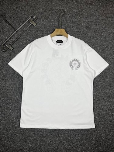 克罗星2025年春夏系列 h8035 1.颜色 黑色 白色 2.尺码 M-3Xl 3.版型 微阔短袖T 4.成份 潮棉平纹面料 245克重 100%纯棉 手感挺