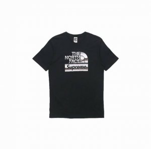 846款Supreme X 北面 The North Face 联名款 Ss18 短袖T恤 男女同款 码数Smlxl 白色黑色