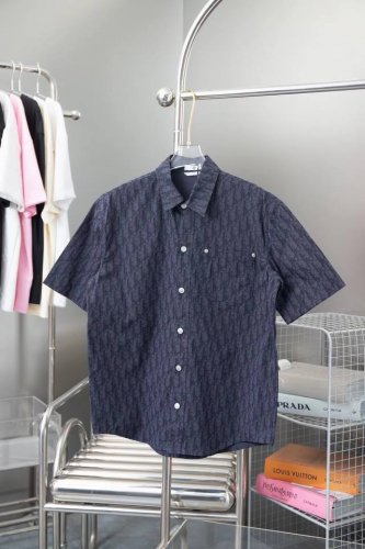 顶级复刻 Dior 迪奥Ss24夏季新款全身满印提花字母Logo短袖衬衫衬衣 官网同步 男女同款 面料：原版一致面料， 顶级复刻 辅料：三标齐全，开模定制 随意