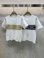dior迪奥定位字母提花暗纹菱格针织短袖 款号：25670105242 颜色：图片色 尺码：均码 80-125斤
