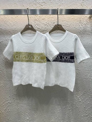 dior迪奥定位字母提花暗纹菱格针织短袖 款号：25670105242 颜色：图片色 尺码：均码 80-125斤