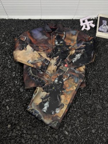 上衣 裤子290 Supreme X Frank Frazetta 联名款 Fw24 Week15 Faux Shearling Lined Trucker J