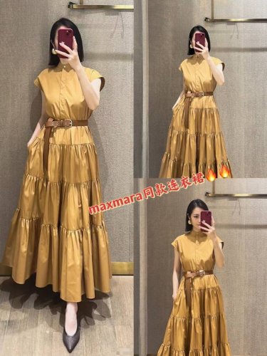 连衣裙 Maxmara同款2025早春新品无袖衬衫连衣裙Smlxl