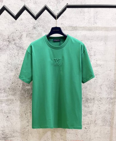 louis Vuitton*路易威登 lv立体浮雕压花短袖T恤 定制280克32支全棉双纱紧密爽滑面料 布面干净 布纹清晰 手感非常细腻扎实 更加力挺 舒适透气