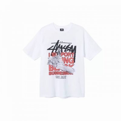 款号Hn787 高品质版本，区别通货 斯图西Stussy X Off-White 联名款 Virgil Abloh World Tour Logo 双面印花短袖