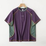 salomon 萨洛蒙城市户外短袖Tee 吸湿速干抗菌宽松撞色训练运动短袖T恤 男女同款 颜色 砂色 黑色 紫色 尺码 S到Xl