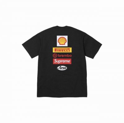 831款Supreme X Ducati 联名款 Ss24 Week16 Logo Tee 背面徽标Logo印花短袖T恤 男女同款 码数Smlxl 颜色黑色白色