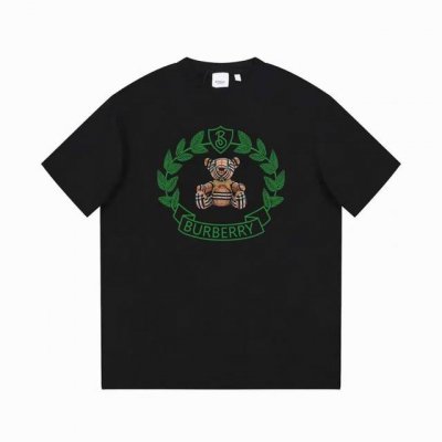 款号：E13 Burberry 巴宝莉 23Ss 小熊及Logo白墨压花工艺 原版面料 官方同款 Ss新款Bbr短袖T恤， 定制260G精梳棉盖棉 手感非常柔软