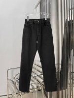 实拍图 最新 24New 经典洗水做旧黑色牛仔裤 尺码：Sml P380