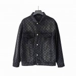 实拍细节图+尺码表 Lous Vuitton 路易威登 棋盘格牛仔衫外套 原版宽松版型 优选高品质纯棉面料 穿着舒适透气 纽扣全部开模定制随性时髦可搭配任意下装