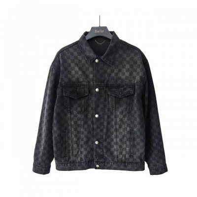 实拍细节图+尺码表 Lous Vuitton 路易威登 棋盘格牛仔衫外套 原版宽松版型 优选高品质纯棉面料 穿着舒适透气 纽扣全部开模定制随性时髦可搭配任意下装